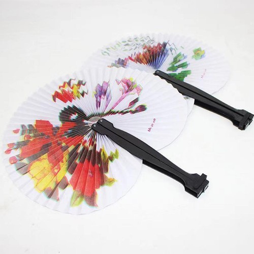 CHINESE PAPER FOLDING HAND FAN Wedding Party Summer Floral Printed Favour~ - Picture 6 of 13