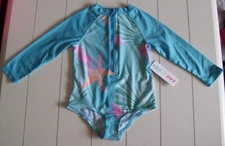 Dot & Zazz 1 Pc Blue Long Sleeve Seahorse Rash Guard Swimsuit 18-24M