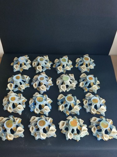 LOTTO 16 basi in porcellana biscuit di capodimonte - Picture 5 of 13