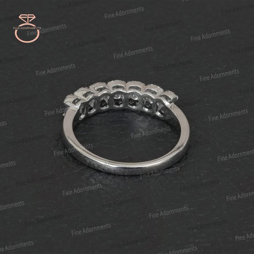 GSI natürlicher Diamant massiv 14k Weißgold Ring Handarbeit Baguette Ring Schmuck Neu - Bild 9 von 9