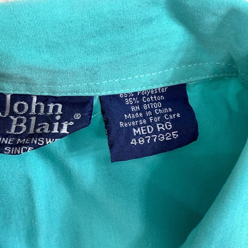 John Blair Jacket Mens Size M Blue Short Sleeve Lightweight Poly Cotton Full Zip - Picture 4 of 8