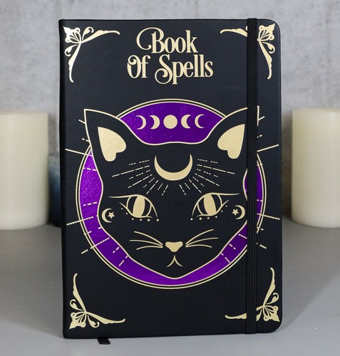 Mystic Mog Cat Book Of Spells Lined Pages Journal Book With Bookmark And Cord - Bild 1 von 10