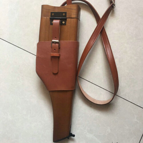 WW2 German Wooden Holster With Leather Belts For Mauser Military Pistol C96 M712 - Picture 2 of 7