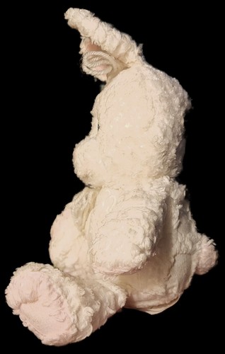 Precious Moments White Bunny Rabbit Plush 2001 Carrot Lovey Cream Pink Patchwork - Picture 4 of 5
