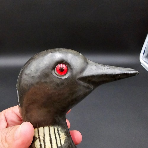 Ottertail Oaks Pottery Loon Head Goblet Figure Art Pottery Loon Bell 8.5" - Picture 9 of 9
