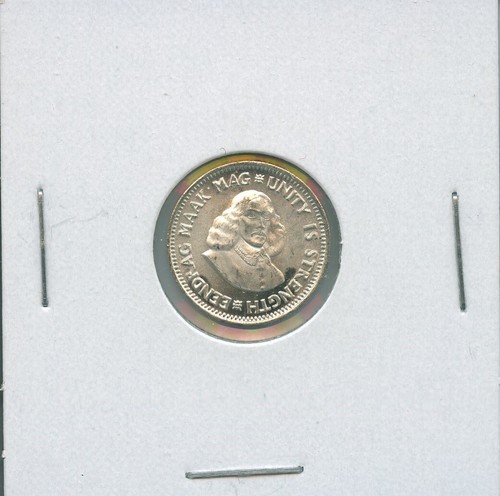 1961 South Africa Silver 2 1/2 Cents - 3 Pence Coin #38 BU MS Uncirculated - Picture 2 of 3