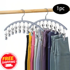 Hangers with Clips Space Saving Pants Closet Organizer Hanging Legging for Home