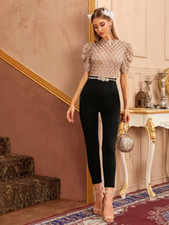 tuta intera per donna elegante da sera o casuale ORO e BORDEAUX