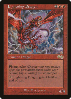 マジック：ザ・ギャザリング Lightning Dragon foil MTG Urza's Saga Pre-Release Promo Foil - 1 x Lightning