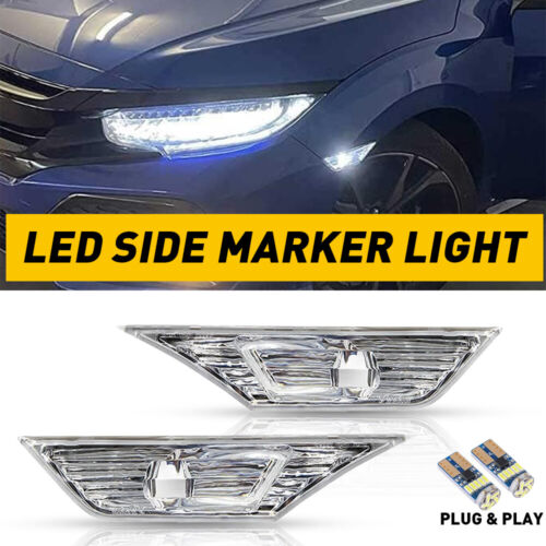 LED Side Marker Light for 2016-2021 Honda Civic Sedan/Hatchback/Coupe Clear Lens - Picture 14 of 21
