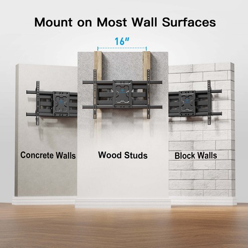 Full Motion TV Wall Mount Bracket for 37 to 75 inch TVs , Holds up to 132 lbs - Picture 8 of 10