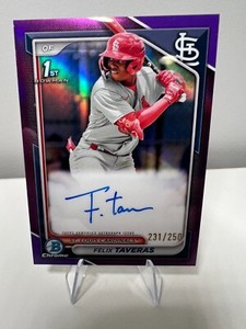Felix Taveras  2024 Bowman Chrome 1st Purple Refractor Auto /250 #CPA-FT