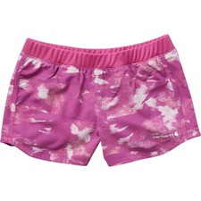 CARHARTT Girls Lightweight CMO Rip Stop Work Short Blind Camo Fatigue Pink SZ 10