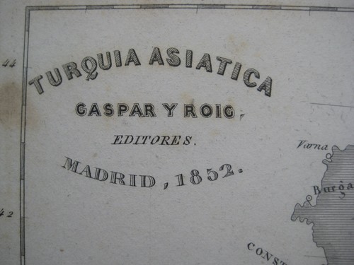 Original 1852 Gaspar & Roig Map ASIA MINOR Armenia Anatolia Turkey Syria Cyprus - Picture 2 of 11