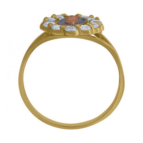10Kt Tri Color Gold Womens Round Cubic Zirconia Lady Of Guadalupe Religious Ring - Picture 2 of 3