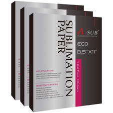 300 Sheets A-SUB Sublimation Paper 8.5x11 for Inkjet Heat Transfer 125g eco