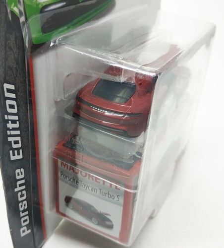 Majorette Porsche Taycan Turbo S Dark Red 1:63 (3") Package with Box - Picture 4 of 4