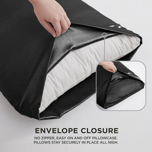 King Size Silk Satin Bed Linens - 4-Pc Set for Luxurious Sleep Experience - Picture 6 of 10