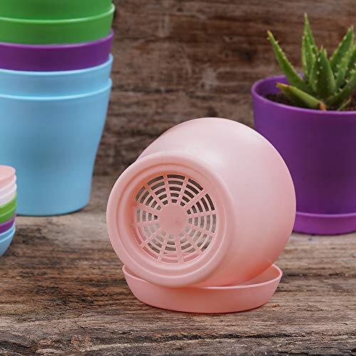 10 Pcs Plastic Planters Indoor Pots, Mini Pink / White / Purple / Blue / Green - Picture 3 of 8
