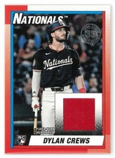 2025 Topps Series 2 Dylan Crews Rookie RC 1990 Relic Card #90R2-DC Nationals