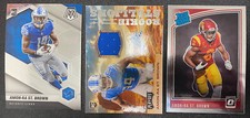 2021 Playoff Amon-Ra St. Brown Stallions Patch Optic Rated Rookie + Mosaic LOT 