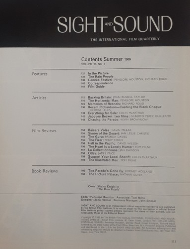 Sight And Sound Shirley Knight Resnais Tony Richardson Jacques Becker Wajda Film - Bild 5 von 6