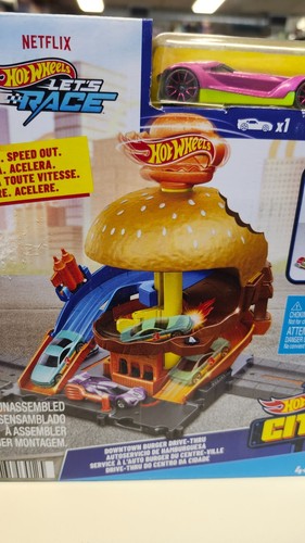 Hot Wheels City Let's Race Downtown Burger King Drive-Thru con coche - Imagen 4 de 5