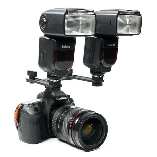 13" Macro Twin Speed Light Flash Hot Shoe Mounting Bracket Mount Holder Studio - Picture 9 of 9