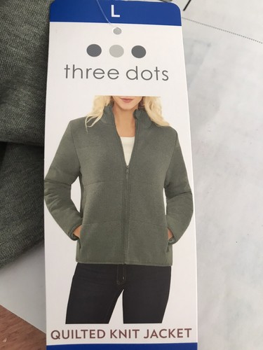 NWT Three Dots Quilted knit jacket - L 