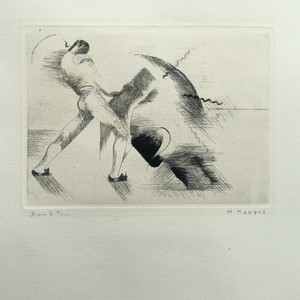 Henrietta-Hoopes-signed-etching-bullfighting-scene-artists-proof