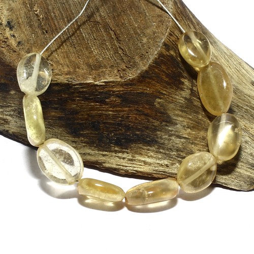Cuentas ovaladas lisas de citrino amarillo briolette piedras preciosas sueltas naturales para hacer joyas - Imagen 2 de 3