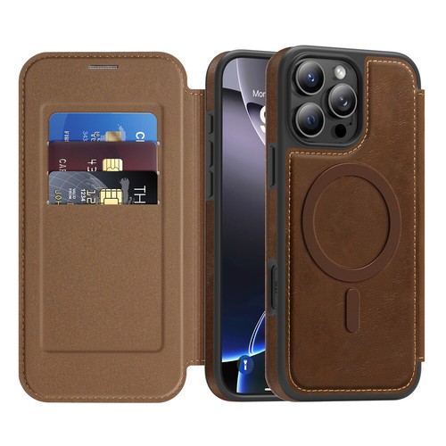 For iPhone 16e 16 15 14 13 12 11 Pro Max Magnetic Flip Card Slot Leather Case - Picture 17 of 78