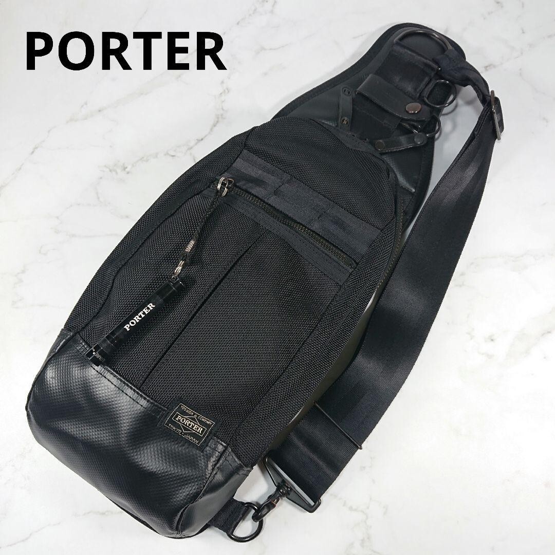 YOSHIDA PORTER Used HEAT BODY BAG Black W8in x H14in Japan