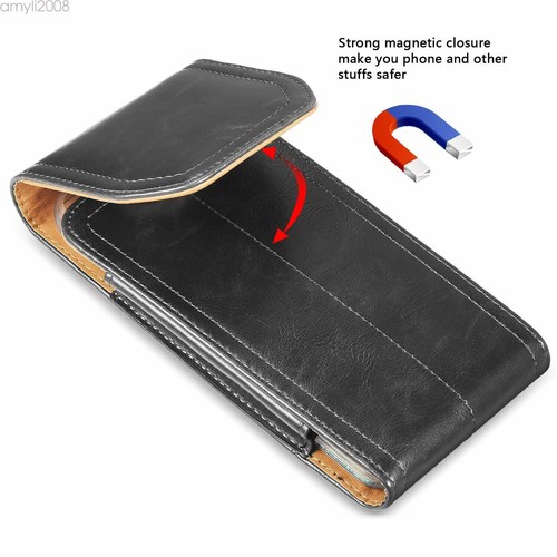 Vertical PU Leather Phone Holster Case Belt Clip Pouch for Apple iPhone Samsung - Picture 4 of 24