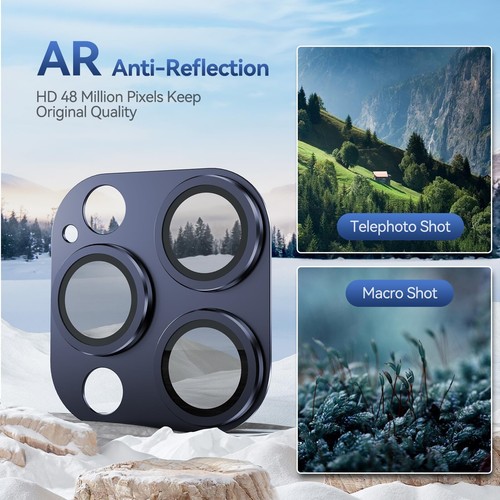 2X For iPhone 16 Pro Max 15 14 13 12 11 Camera Lens Metal Glass Ring Protector - Picture 4 of 27