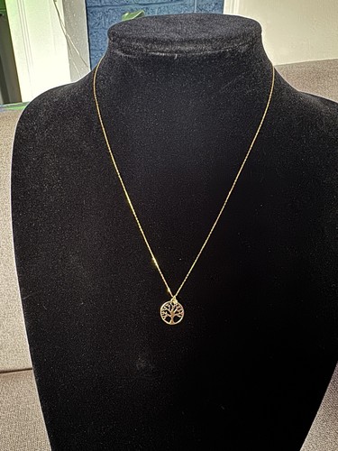 Diamond Tree of Life Necklace in 14K Solid Yellow Gold - Picture 6 of 11
