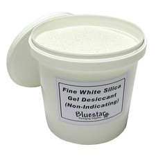 Silica Gel Desiccant Granules Fine Pure White in Sealed Tubs Flower Drying etc