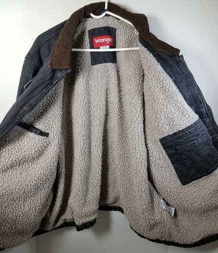 Wrangler Mens 4XL Denim Trucker Jacket Corduroy Collar Sherpa Lined 15101 NWT - Picture 4 of 11