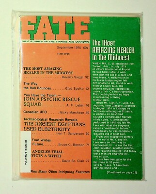 Fate Magazine September 1975 Amazing Healer Psychic Rescue