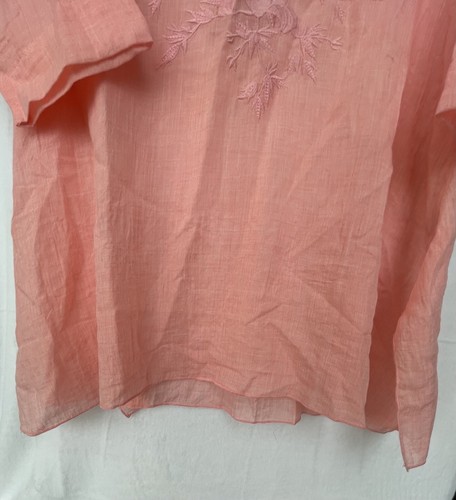 Paparazzi Tunic Womens S Pink Embroidered Cotton Blend Flowy Fit Shirt Top New - Picture 8 of 12