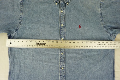 Vintage Polo Ralph Lauren Blaire chambray button down men's shirt fits 2XL - Picture 8 of 14