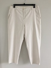EILEEN FISHER IVORY CREAM ORGANIC COTTON HEMP SPANDEX PANTS SIZE 16