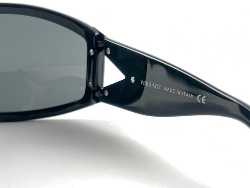 NEW VINTAGE GIANNI VERSACE M 4124 BLACK OVERSIZED FRAME 2000'S ITALY SUNGLASSES - Picture 10 of 13