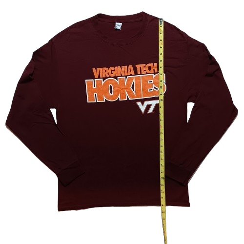 Women's Size L Virginia Tech VT Hokies Maroon Long Sleeve T-Shirt - Picture 3 of 10