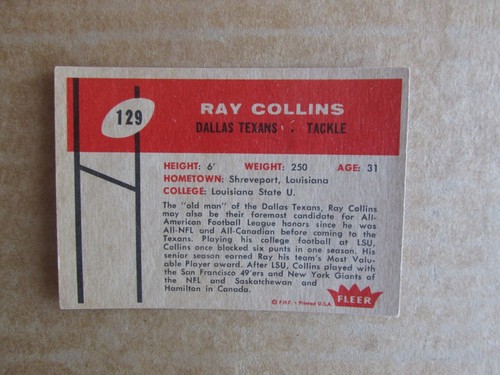 1960 FLEER FOOTBALL CARD SINGLES COMPLETE YOUR SET PICK CHOOSE UPDATE 5/27 - Picture 232 of 238