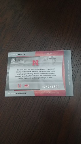 2008 DONRUSS ELITE MITCH ABEITA/AARON PRIBANIC CARD #CTC-3 GREEN PARALLEL #/1500 - Picture 2 of 2