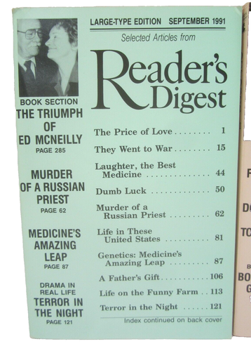 Reader's Digest Magazines September + October 1991 Large Print - Picture 2 of 7