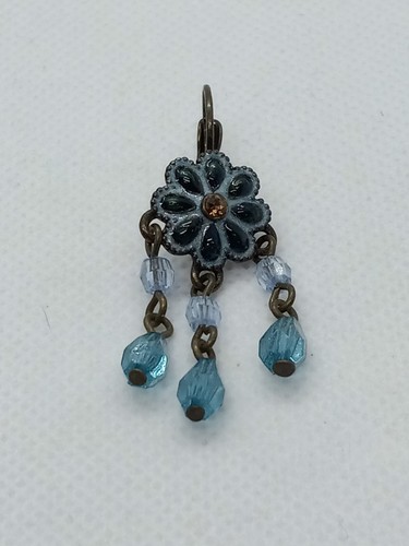 Avon Teal and Topaz Chandelier Earrings Leverback 2006 - Picture 3 of 4