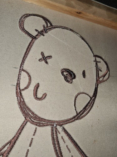 Childrens Room Teddy Bear Wall Canvas Brown & Creme - Picture 9 of 10