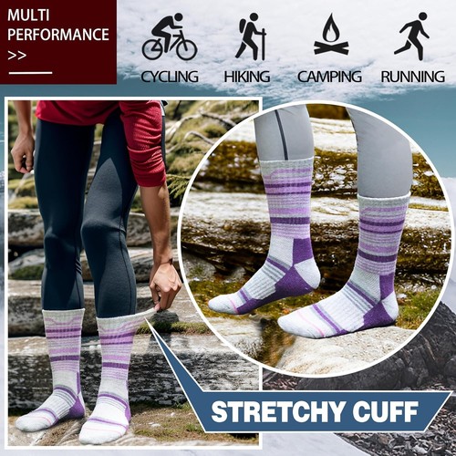 5-Pair Women's Merino Wool Hiking Socks - Cozy & Moisture-Wicking - Picture 7 of 9